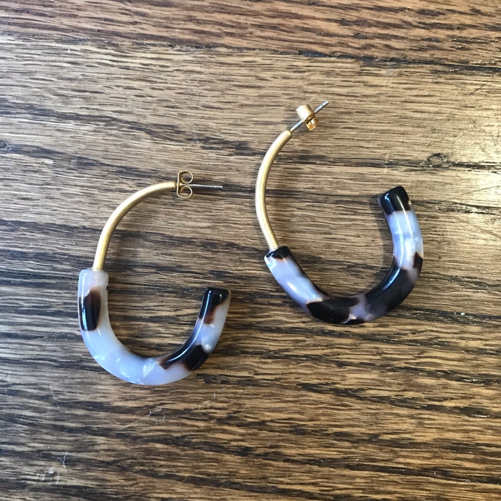 SOLD Madewell Tortoise Shell Hoop Earrings
